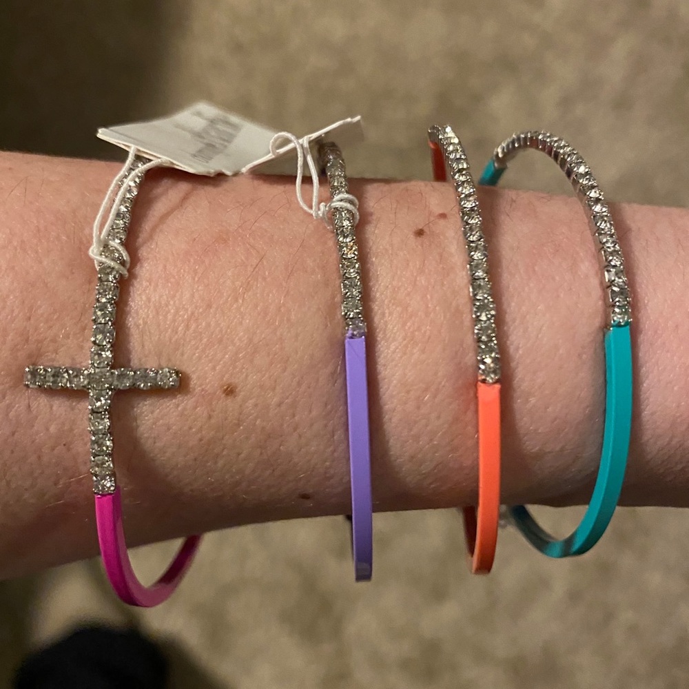 Charming Charlie colored bangle bracelets lot